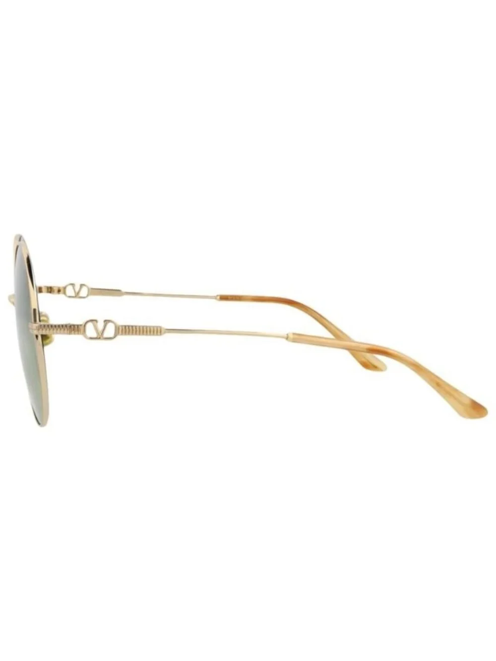 New Valentino Unisex Round/Oval Gold-Gold-Green Fashion Designer Sunglasses
